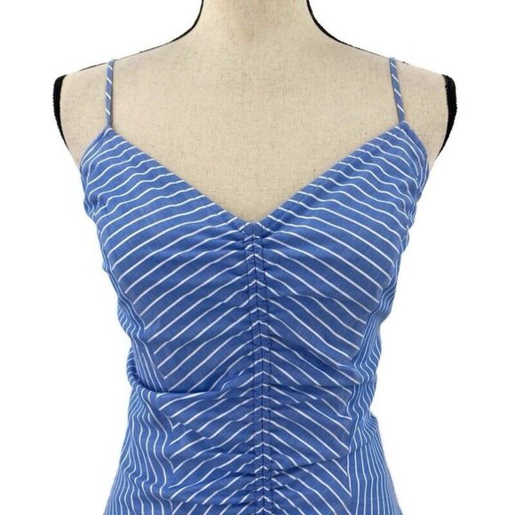 JOIE Eberta Dress Hi Low Blue White Striped Ruffle Hem Womens XS - Picture 3 of 10